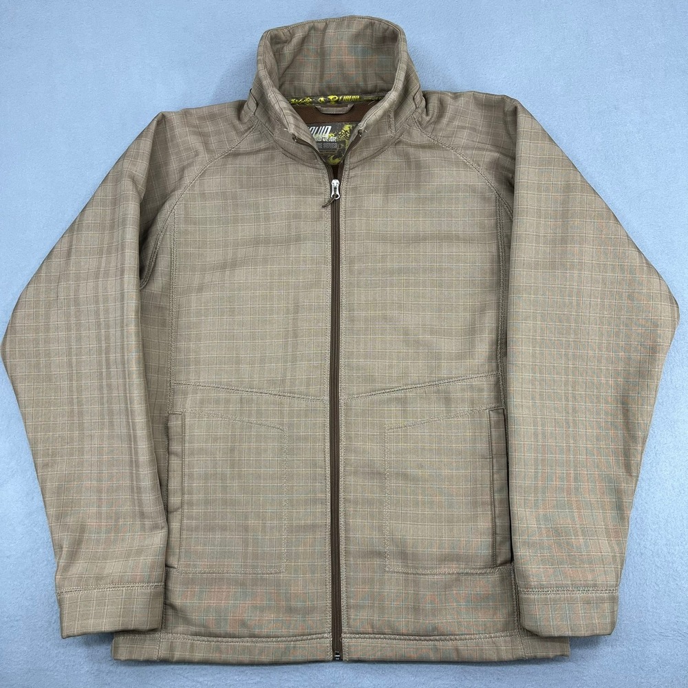 Liquid Boardwear Venture Series Mens Jacket Brown Grid Fleece Lined Large